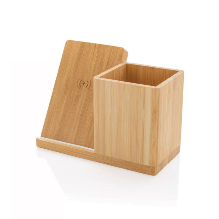 Bamboo Pen Holder with 10W Wireless Chargerss. - Image 3